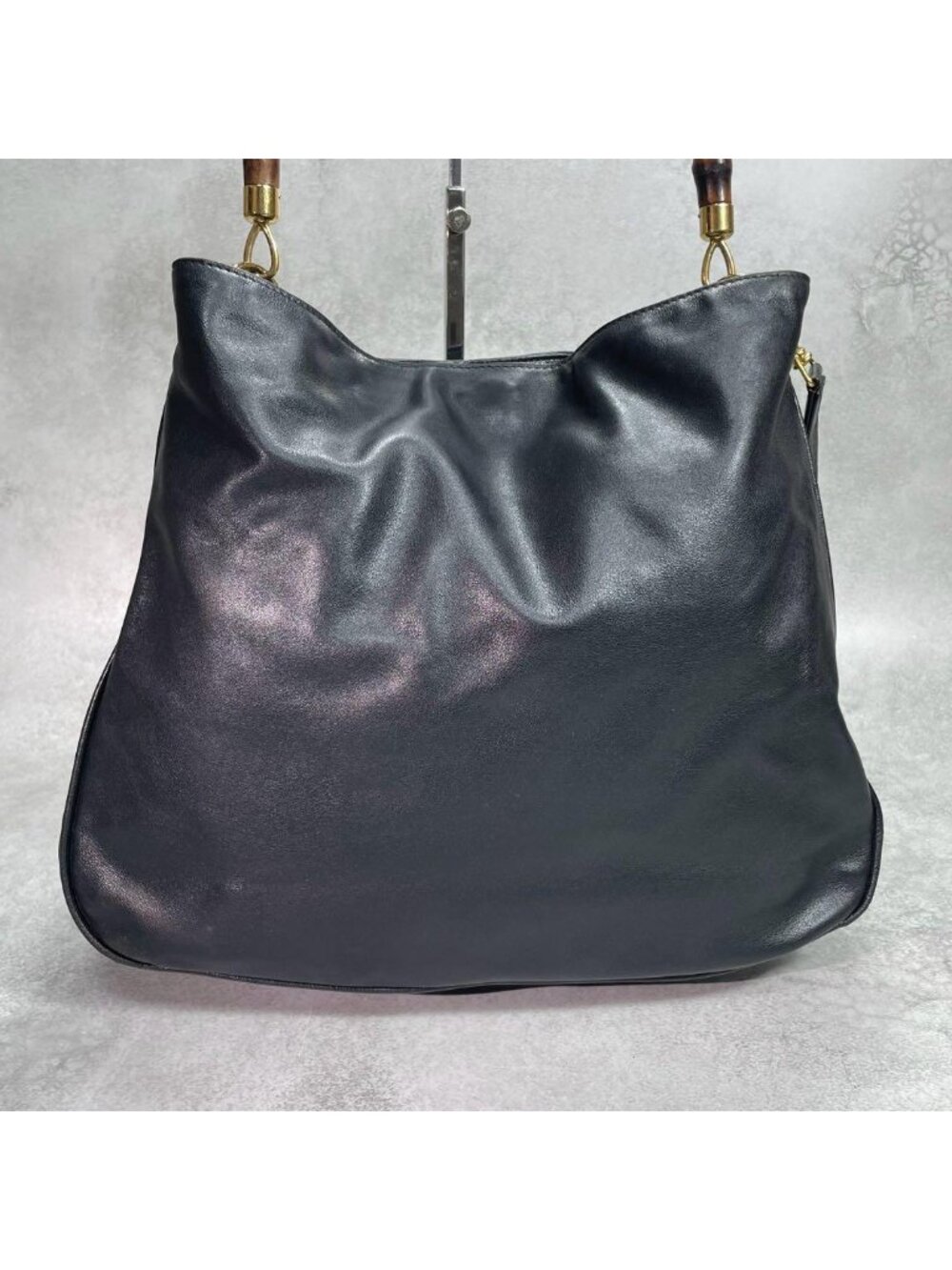 Gucci Shoulder Bag 2-Way Bamboo Black Leather - Picture 2 of 10